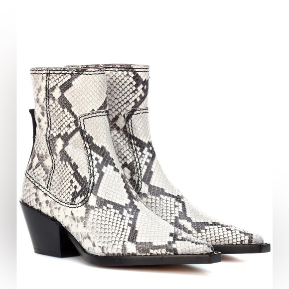 Joseph Printed Leather Ankle Boots Pointed Toe Size 39 - Picture 1 of 11